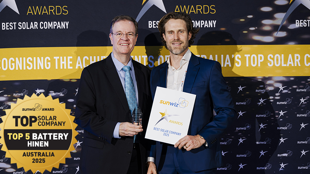 Hinen is ranked in the Top 5 Manufacturers for solar batteries in Australia for 2025